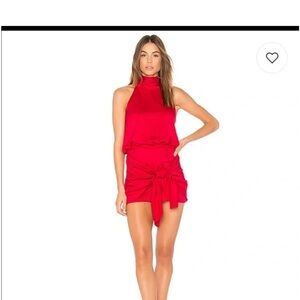 Elegant Red Halter Dress